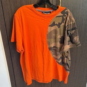 Mostly Heard Rarely Seen Orange and Camouflage Short Sleeve Tee